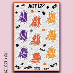 NCT 127 Spooky Kpop Sticker Sheet