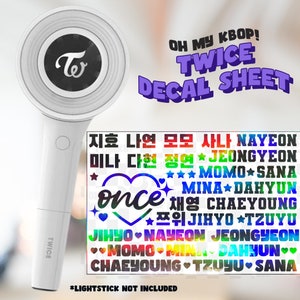 Twice Lightstick Decal Sheet Kpop Concert Nayeon Jeongyeon Momo Sana Jihyo Mina Dahyun Chaeyoung Tzuyu