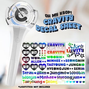 Cravity Lightstick Decal Sheet Kpop Concert  Serim Allen Jungmo Woobin Wonjin Minhee Hyeongjun Taeyoung Seongmin