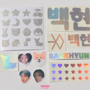 EXO Lightstick Deco Kit - 46 Stickers Kit - All Members available Concert Kpop Lightstick Decal Sticker