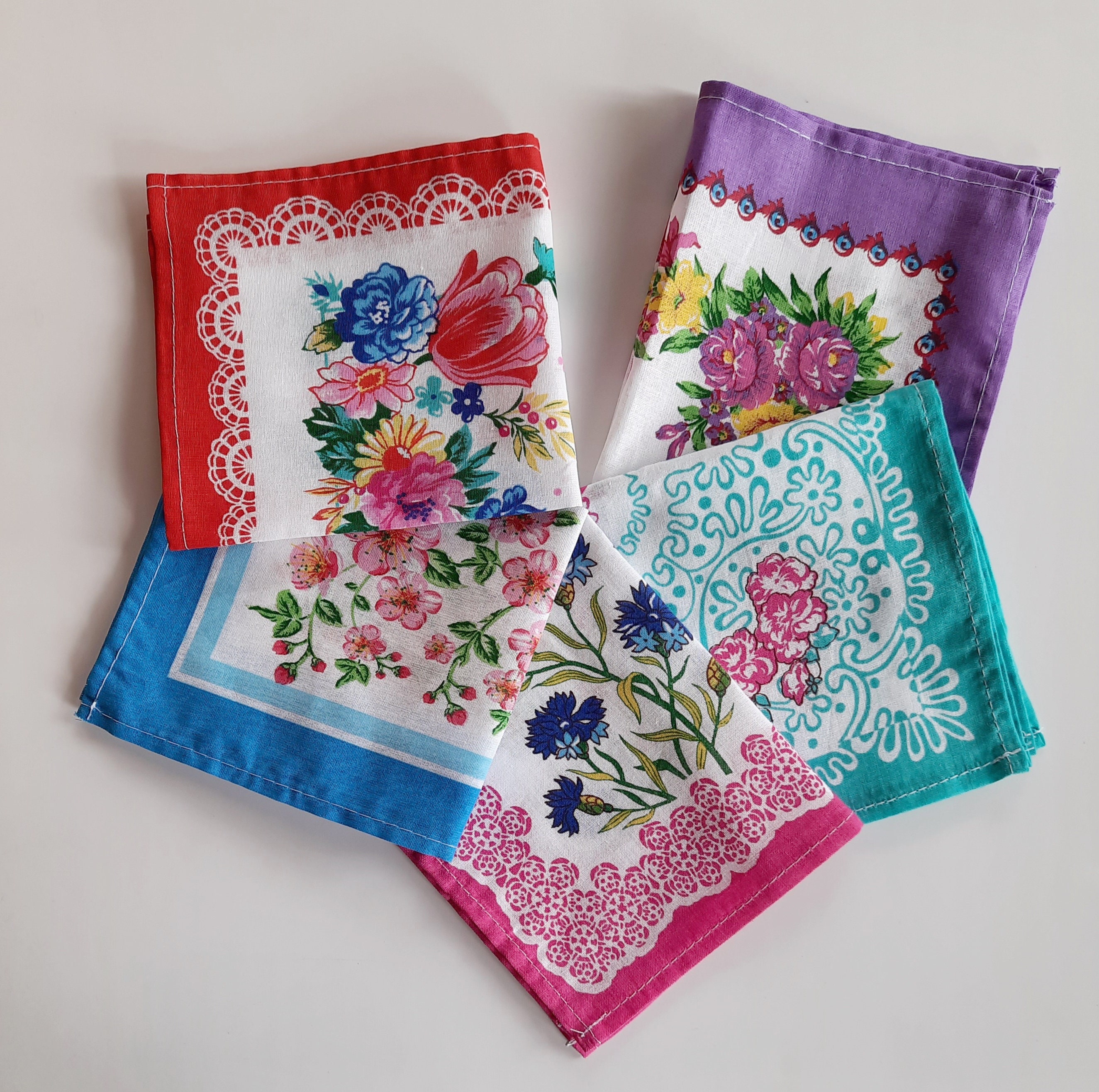 Women's cotton handkerchiefs accessories Handkerchiefs Set Etsy