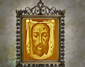 Holy Face of Jesus Porcelain Lithophane (19th C throwback) - Veronica's Veil