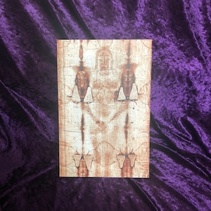 Imagen en lienzo de 8 x 12 pulgadas del Santo Sudario de Turín: frente del cuerpo: rostro sagrado de Jesús