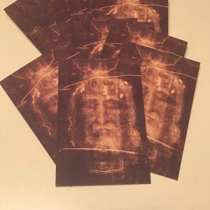 100 cartes de prière 4 x 6 (encadrement) Suaire de Turin - Sainte Face de Jésus