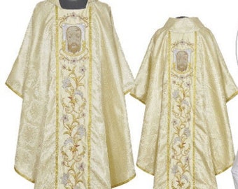 Holy Face Gothic Vestment and Mass Kit- Metallic Gold