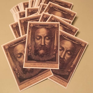 Holy Face Prayer Cards | Golden Arrow Prayer | Veronica's Veil | Catholic Bulk Pack image 2