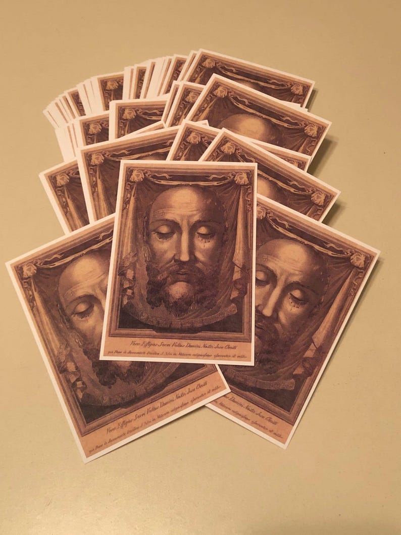 Holy Face Prayer Cards | Golden Arrow Prayer | Veronica's Veil | Catholic Bulk Pack image 2