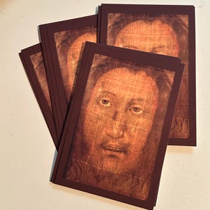 50 sluier van Manopello 4 x 6 gebedskaarten (in te lijsten) - Heilig gezicht van Jezus