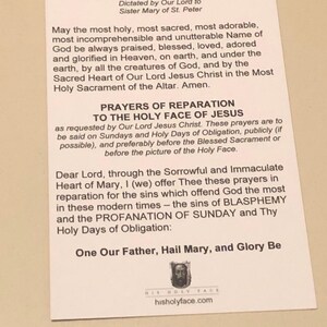 Holy Face Prayer Cards | Golden Arrow Prayer | Veronica's Veil | Catholic Bulk Pack image 4