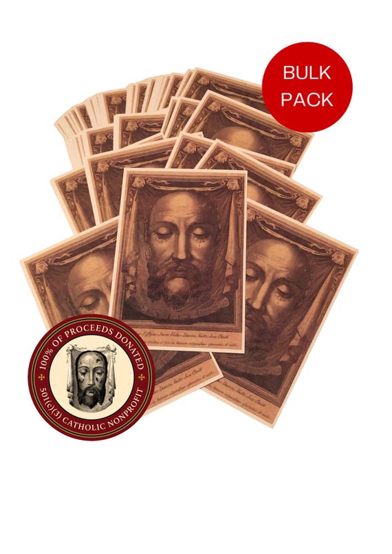 Holy Face Prayer Cards | Golden Arrow Prayer | Veronica's Veil | Catholic Bulk Pack