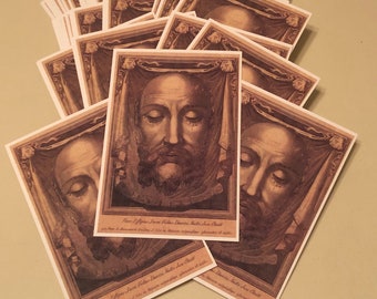 25 Holy Face of Jesus 4x6 Prayer Cards - Veronica's Veil