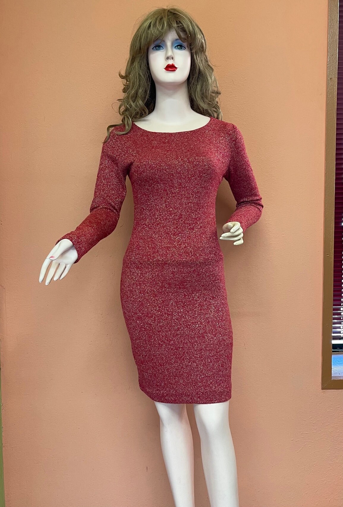 Red Sweater Dress Etsy