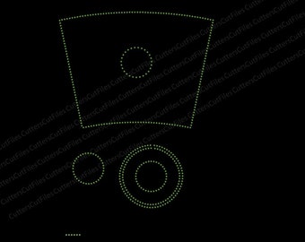 Bicchiere di strass SVG / contorno bicchiere / avvolgimento di strass / pietre rotonde / SS10 - taglierine per vinile Roland, Brother, Cricut, Silhouette ecc.