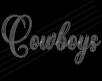 Cowboys in formato SVG, parola cowboy in formato SVG, modello di strass SS10, SVG Cowboys. "Per programmi di file di taglio, Cricut, Silhouette, Ai, Dxf, Eps, Svg e Png."