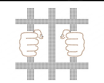 Strass di sbarre di prigione, sbarre, prigione, pietre rotonde SS10, sbarre di strass, barra di presa a mano, Bar in formato SVG, Prigione in formato SVG, prigione in formato SVG