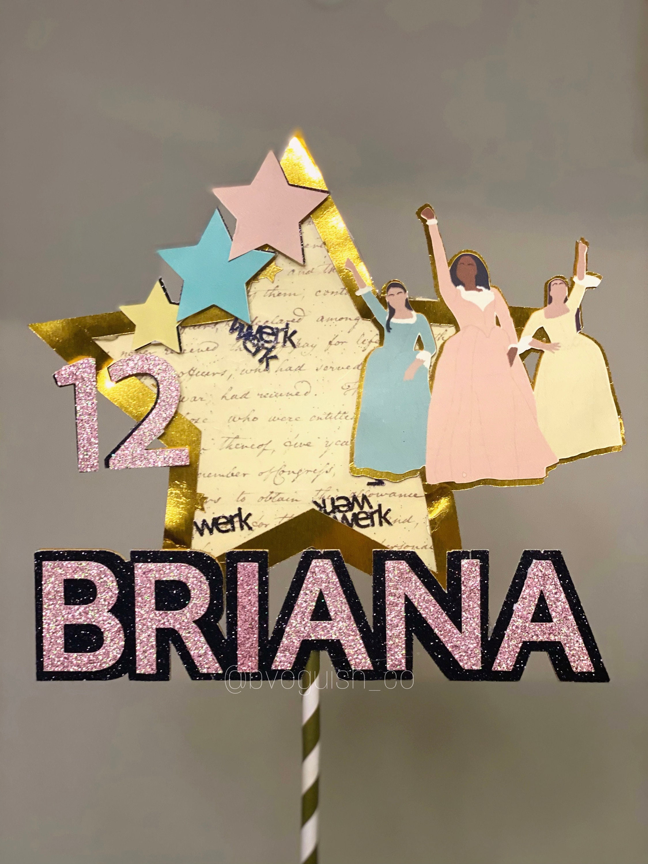 3D Hamilton Cake Topper Schuyler Sisters Work Inspired Etsy