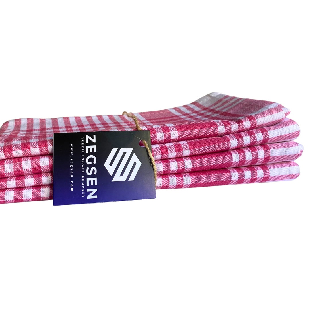 Hot Pink Kitchen Towels Set 4 Tea Towels Zero Waste Rustic Etsy
