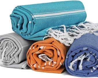 Sale Set of 6 XL Turkish Hamam Peshtemal Cotton Bath Face Spa Bath Towel Set 