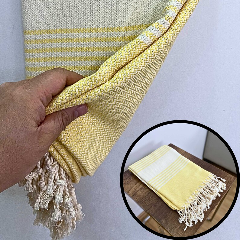 High Quality Beach Towels Yellow, Wicker Weave Luxury 100 Cotton