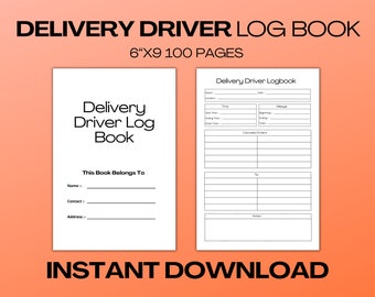 Carnet de bord du chauffeur-livreur | Journal imprimable pour suivre les livraisons avec précision et efficacité