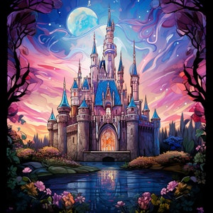 Cross Stitch Pattern Fantasy Castle Full Coverage