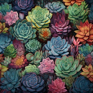 Cross Stitch Pattern Succulent Garden Full Coverage