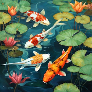 Cross Stitch Pattern Koi Pond Full Coverage