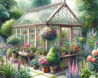 Cross Stitch Pattern Garden Greenhouse Full Coverage