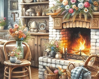 Cross Stitch Rustic Kitchen Full Coverage