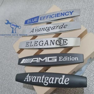 Mercedes-Benz Blue EFFICIENCY Avantgarde Elegance AMG Edition Logo Emblem Badge Sticker Decal Car Trunk Fender Chrome