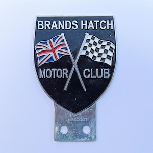 Brands Hatch Motor Club Racing Circuit Vintage Emblem Märke Skylt Mark Placca