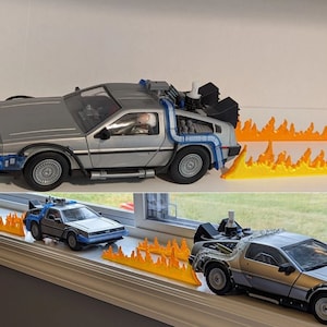 Fire/flame trails for Back to the future Delorean Model cars 1/6 -1/43