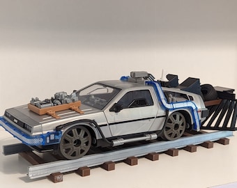 Railroad tracks for the 1-24 Playmobil Back to the future Delorean.
