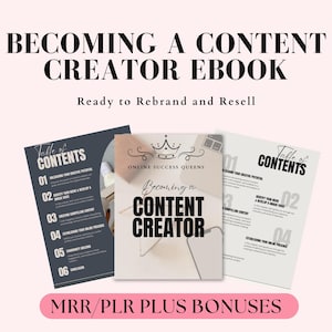 Ebook Template Content Creator, Social Media Creator PLR MRR Canva Ebook Master Resell Rights Private Label Rights PLR, Dfy Influencer Guide