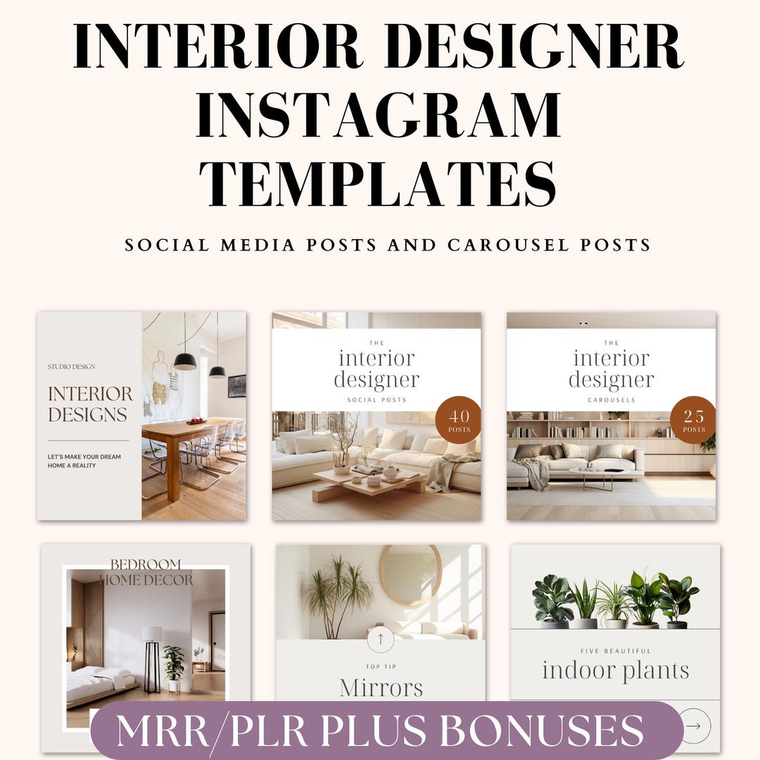Buy Interior Designer Social Media Templates Bundle, Canva Template ...