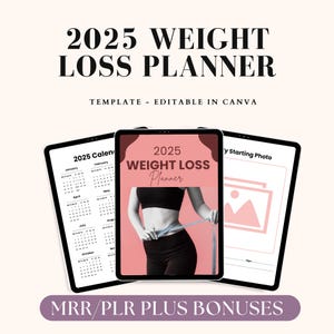 2025 Weight Loss Planner, Meal Planner | Habit Tracker | Digital Workout Planner, Body Goals, Diet Journal, Fitness Log, Exercise Log
