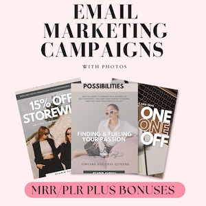 25 e-mailmarketingcampagnes met foto's, klaar voor jou-gids, master doorverkooprechten, private label-rechten Passief inkomen Digitale marketing