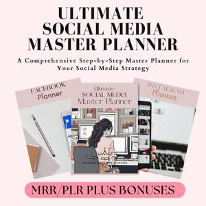 Social Media Planner Master Resell Rights Digital Marketing Templates Content Calendar PLR MRR Master Resell Rights, Private Label Rights