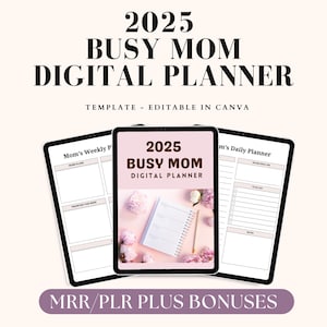 2025 Busy Mom Planner, Goal Planner, ADHD mom planner, home organization, family planner, Kids Planner, mom organizer, Digital Life Planner