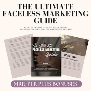The Ultimate Faceless Marketing Guide, Faceless Reels PLR & Master Resell rights, PLR Digital Products, Master Resell Rights, Passive Income