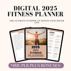 Digital 2025 Fitness Planner, Weight Loss & Fitness Tracker, Undated Fitness Journal, Workout Planner, Calorie Tracker, Meal Planner