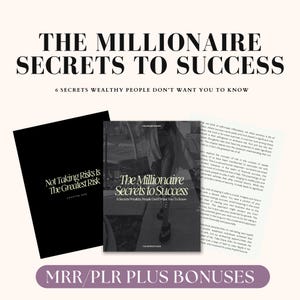 The Millionaire Secrets to Success eBook, Master Resell Rights, Private Label Rights, PLR Mrr ebook, Done For You Guide, Passive Income