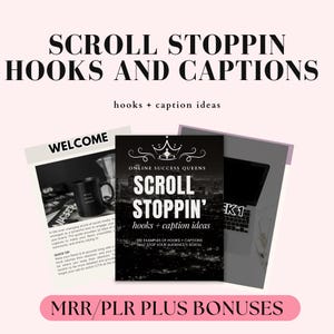 Scroll Stoppin Hooks and Captions Instagram Reel Hooks and Captions, Digital marketing, Scroll Stopping Hooks, MRR, Grow Social Media Hooks