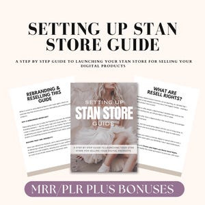 Setting Up Stan Store, Private Label Rights (PLR) + Master Resell Rights (MRR) Done For You Digital Product, Faceless Marketing