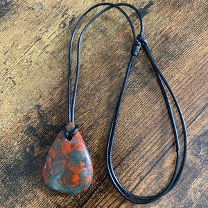 Bloodstone Teardrop Statement Piece Necklace