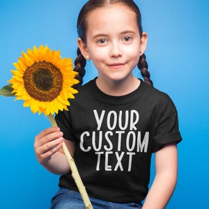 yellow and royal blue turquoise grey Personalised Birthday Cake Kids T-Shirt available in pink