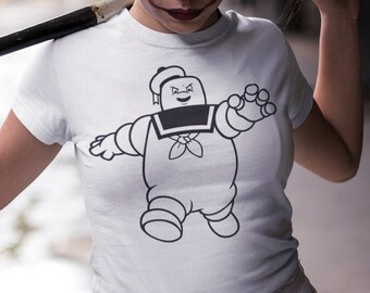 The Real Ghostbusters T-Shirt Mr Stay Puft Marshmallows Navy Heather Tee The Real Ghostbusters T-Shirt Mr Stay Puft Marshmallows Navy Heather Tee