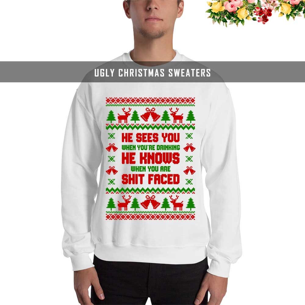 drinking ugly christmas sweater