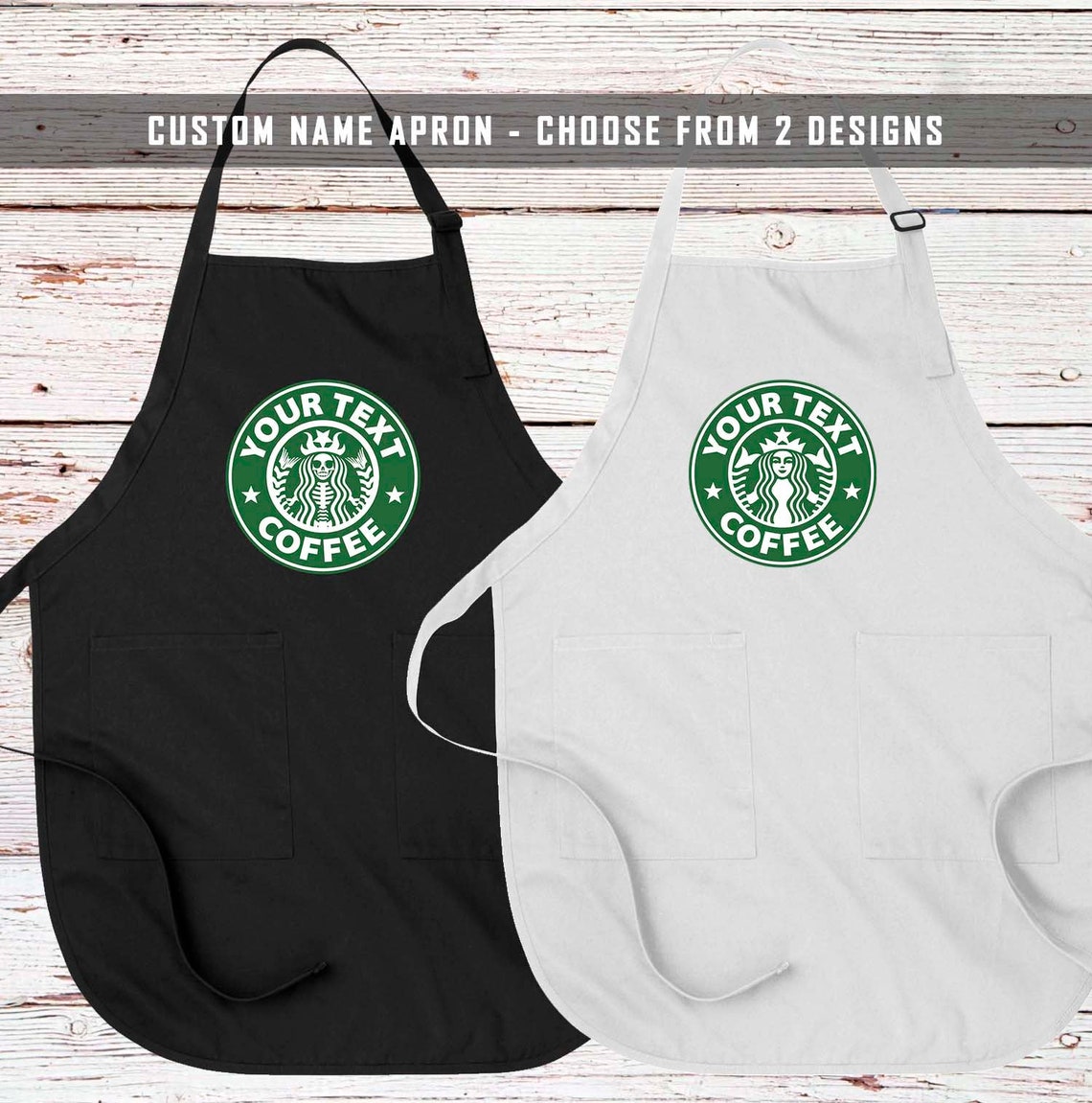 Personalized Name Apron Barista Custom Name Apron Starbucks Etsy