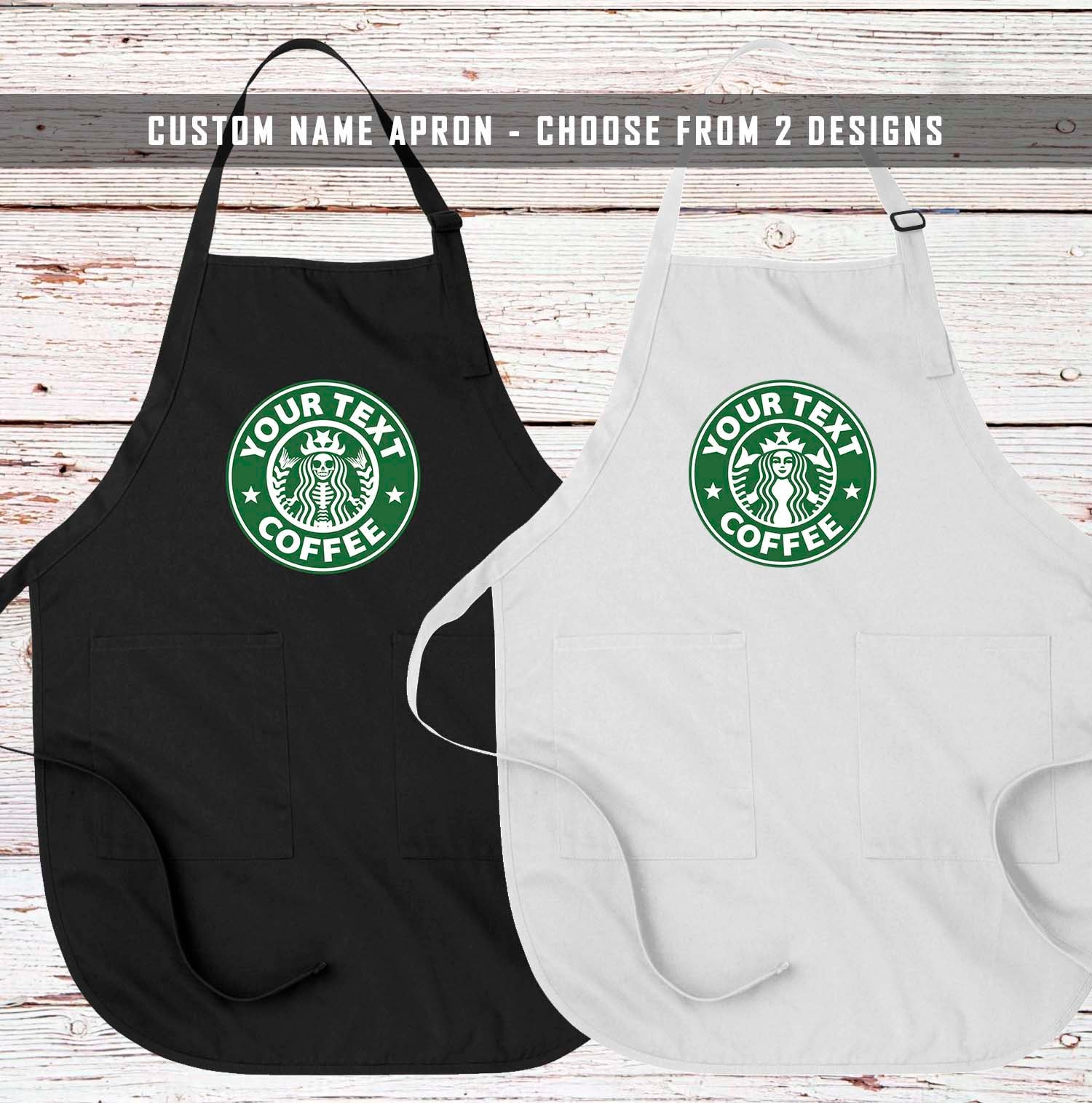 Personalized Name Apron Barista Custom Name Apron Starbucks Etsy
